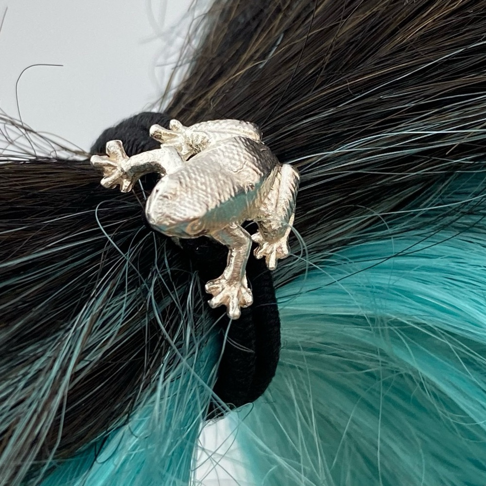 Sterling Silver Frog Hair Tie